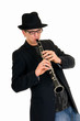 Handsome alternative dressed music performer, clarinet Handsome alternative dressed music performer, clarinet