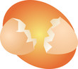 Egg illustration clipart broken shell two halves