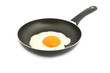egg in pan isolated on white egg in pan isolated on white