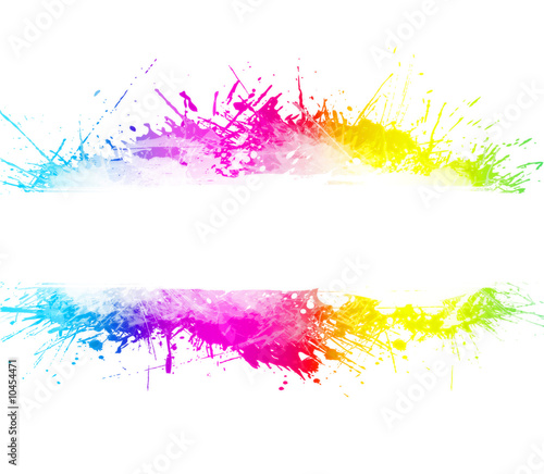 Illustration: Rainbow washed watercolor splatter background Rainbow washed watercolor splatter background