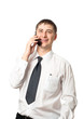happy businessman calling by phone
