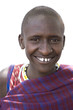 Portrait of a masai in front of a white background