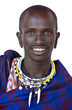 Portrait of a masai in front of a white background