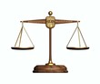 Illustration: gold balance. front view gold balance. front view