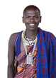 Portrait of a masai in front of a white background