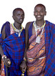 Portrait of a masai in front of a white background