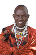 Portrait of a masai in front of a white background