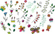 Blumen und Schmetterlinge im Vektorformat