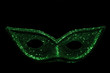 Green mask isilated on black background