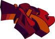 Purple 3D graffiti.