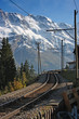 Swiss Alpine mountain railroad tracks outdoor scenery