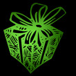 Cadeau vert tamisé fond noir Cadeau vert tamisé fond noir