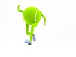 three dimensional view of running tennis ball........ three dimensional view of running tennis ball........