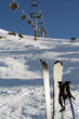Skis and Ski lift in a Ski Station Skis and Ski lift in a Ski Station