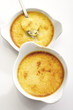 Creme brulee in bowl, elevated view