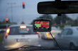 GPS navigation system on car dashboard