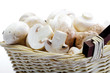 Mushrooms in basket, close-up