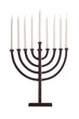 Beautiful unlit hanukkah menorah isolated on white.