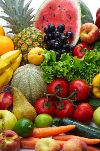 Photo: Group of different fruit and vegetables Group of different fruit and vegetables