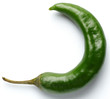 Green pepperoni on white background Green pepperoni on white background