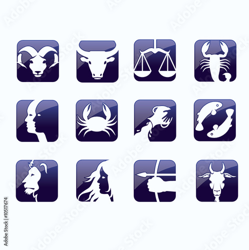 Pictures Of Zodiac Signs. Zodiac signs blue vector