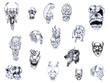 Set of various patterns for tattoos