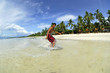 Philippines, Panglao Island, Ananyana Beach Resort, beach surfer at beach