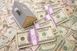 Home with Stacks of Money as Background. Home with Stacks of Money as Background.