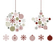 festive icons and hanging decorations festive icons and hanging decorations