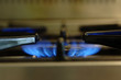 Stove top gas burner, close-up