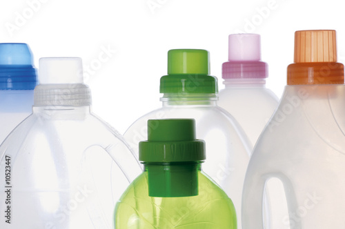Photo: Cleansing agent bottles, close-up Cleansing agent bottles, close-up