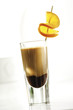 Latte macchiato with chocolate liqueur