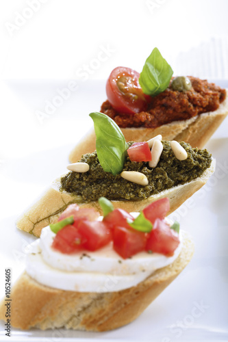 Photo: Bruschetta with pesto, italian starters Bruschetta with pesto, italian starters