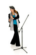 Attractive alternative dressed music performer, clarinet player
