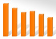 A 3d bar chart illustration showing loss or decline in earnings.