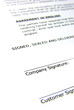 Detail view of the signature box of a contract.