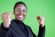 An African American gesturing with enthusiastic approval.