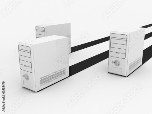 three dimensional white cpu with black stripes three dimensional white cpu with black stripes