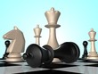 Chess king falling