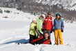 Friends in winter mountain