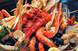 Shrimps decorated and served