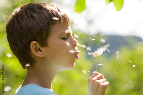 Photo: enfant et pissenlit enfant et pissenlit