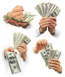 Photo: money dollars in the hands isolated money dollars in the hands isolated