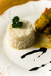 timbale de riz blanc et sa décoration