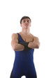 Standing young adult sportsman Standing young adult sportsman