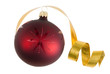 Weihnachtskugel und goldenes Band