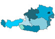 Österreich Landkarte blau
