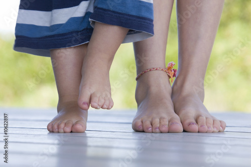 Photo: Two chilrden's feet. Two chilrden's feet.