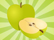 Apple whole and half illustration