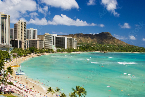 Photo: waikiki beach on Oahu, Hawaii waikiki beach on Oahu, Hawaii
